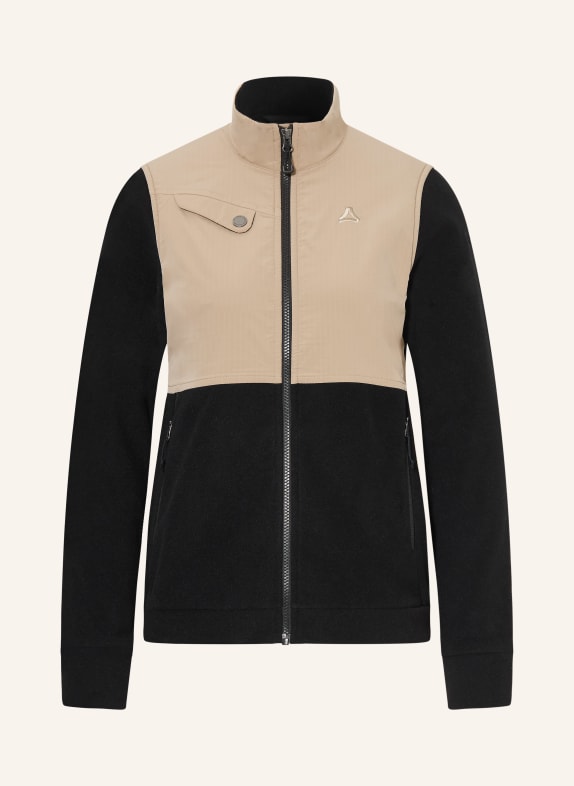 Schöffel MAGHERA fleece jacket in a mix of materials BLACK / BEIGE