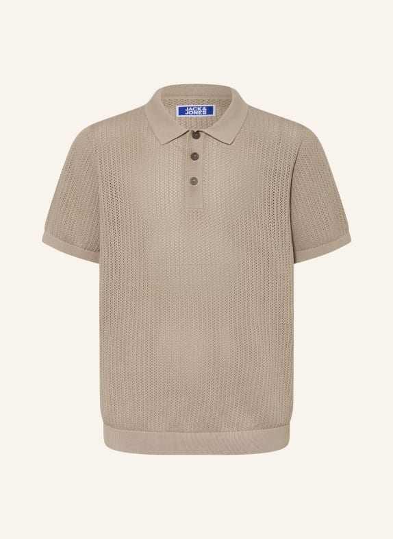 JACK&JONES Gebreid poloshirt JESS BEIGE