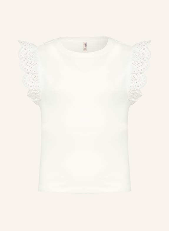 ONLY Top avec dentelle ajourée BLANC
