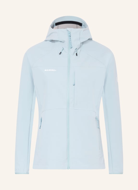MAMMUT Softshell-Jacke ULTIMATE COMFORT SO HOODED HELLBLAU
