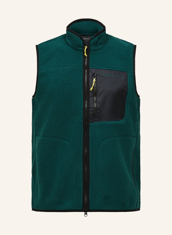 Peak Performance Gilet polaire NATURERUSH PILE GROEN / NOIR