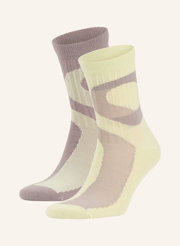 On 2-pack running socks LIQUID LOGO LIGHT YELLOW / TAUPE