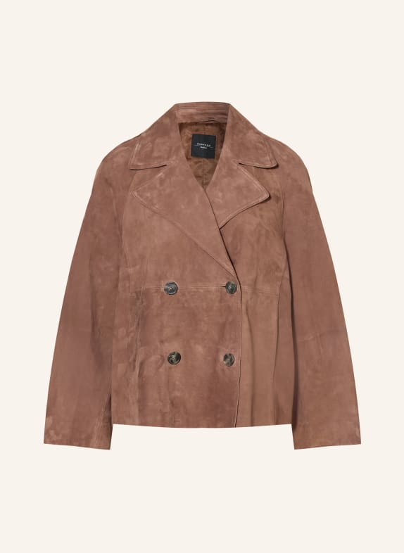 WEEKEND Max Mara Kožená bunda SOSPIRO HNĚDÁ