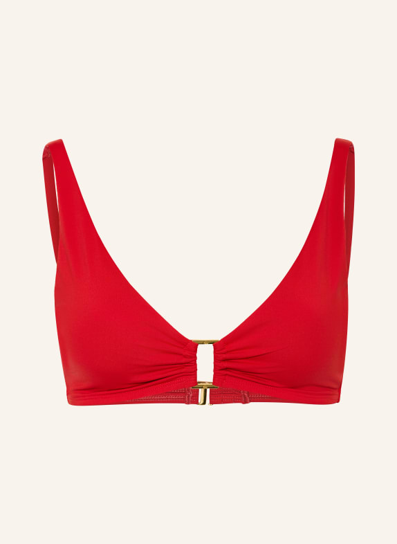 LAUREN RALPH LAUREN BEACH CLUB SOLIDS Bralette Bikini Top RED