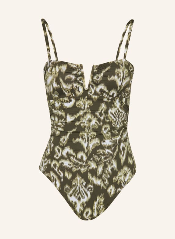 LAUREN RALPH LAUREN Badeanzug GRÜN / WEISS