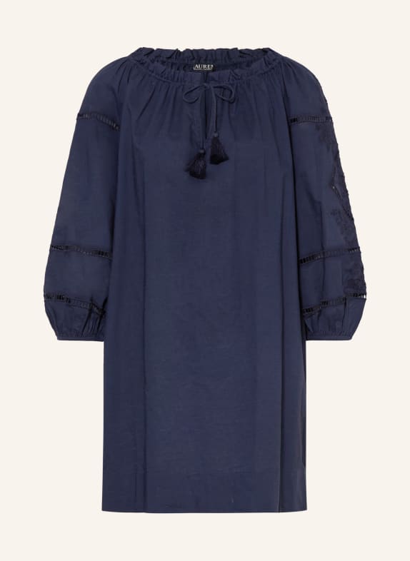LAUREN RALPH LAUREN Strandkleid mit Lochspitze und 3/4-Arm DUNKELBLAU