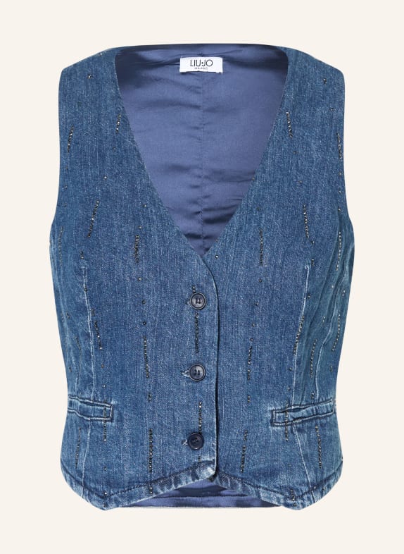 LIU JO Jeans vest with gemstones BLUE