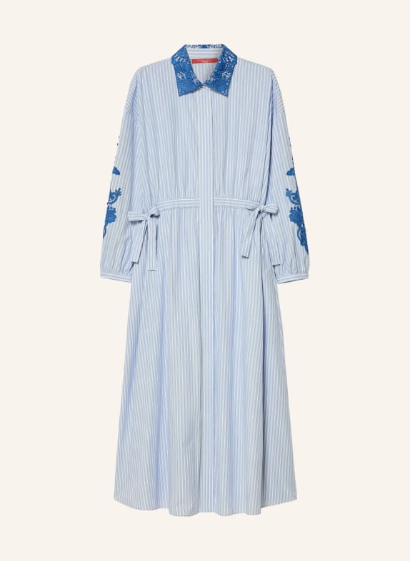 MARINA RINALDI Robe chemise CEPPO avec dentelle et pierres décoratives BLEU / BLANC