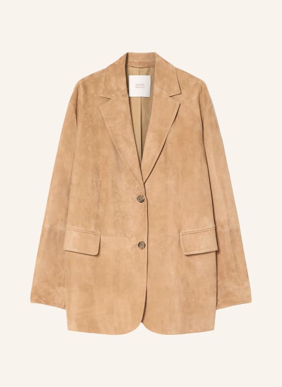 MARINA RINALDI Lederblazer SOLIVI HELLBRAUN