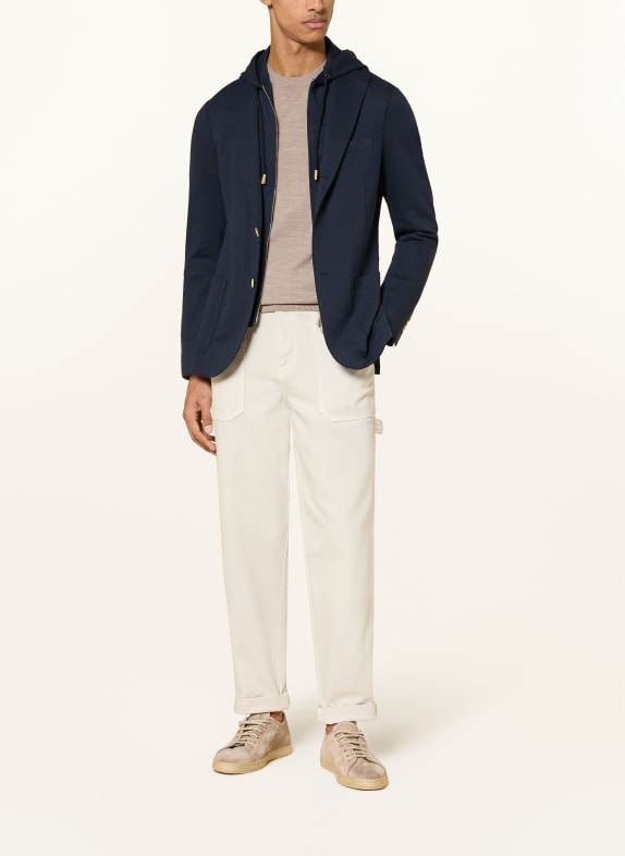 eleventy Slim fit jersey colbert met afneembare bies DONKERBLAUW