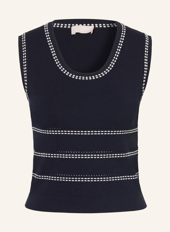 LIU JO Stricktop DUNKELBLAU / WEISS