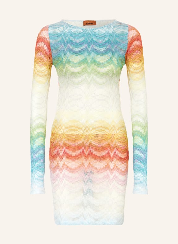 MISSONI Sukienka plażowa z błyszczącą nicią JASNONIEBIESKI / POMARAŃCZOWY / BIAŁY