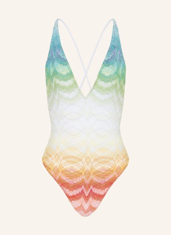 MISSONI Maillot de bain avec fil pailleté VERT / ORANGE / BLANC