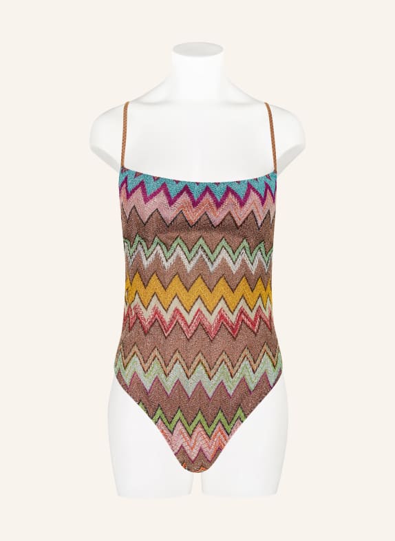 MISSONI Badpak met glitterstof BRUIN / DONKERGEEL / MINT