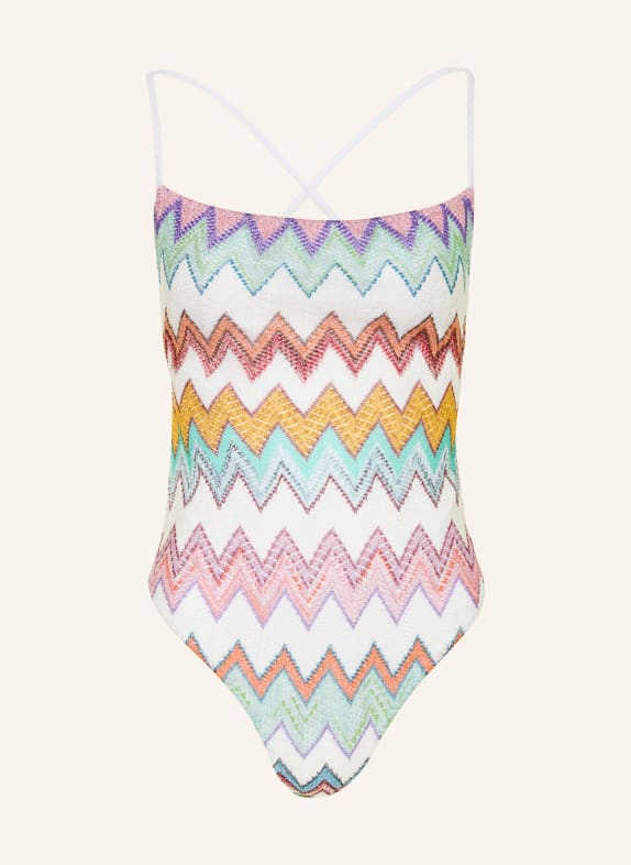 MISSONI Badeanzug mit Glitzergarn ORANGE / DUNKELGELB / WEISS