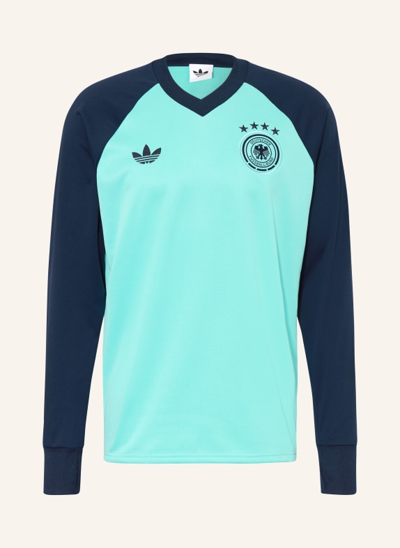 adidas Koszulka rozgrzewkowa NIEMCY 26 PRE-MATCH MIĘTOWY / GRANATOWY