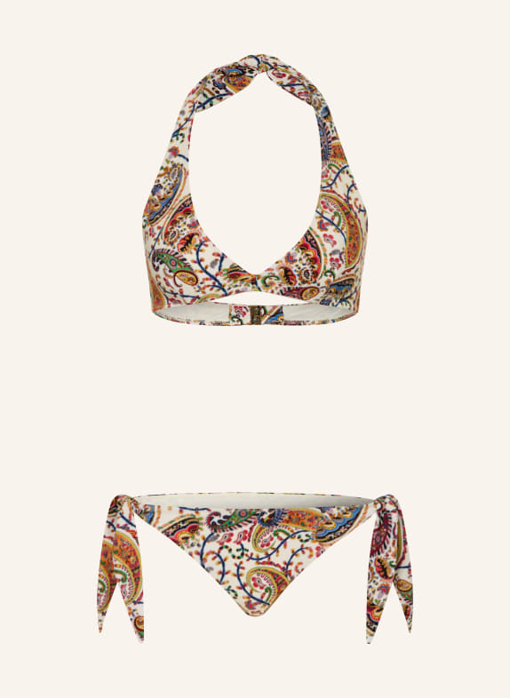 ETRO Bikini met halternek ECRU / ORANJE / BLAUW