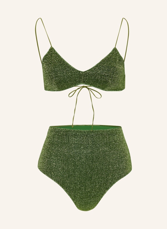 Oséree Triangelbikini LUMIERE met glittergaren GROEN / GOUD