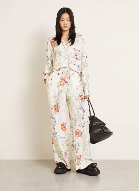 McQUEEN Hose ECRU / LILA / ROT