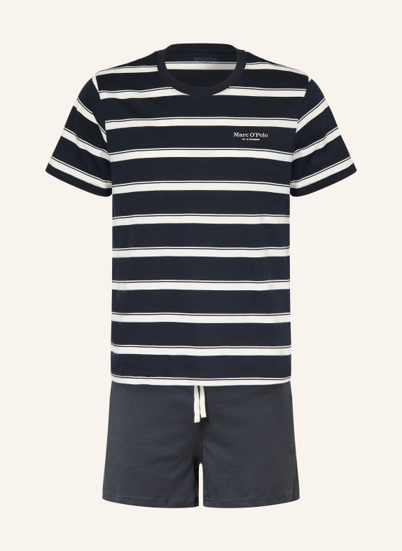 Marc O'Polo Shorty-Schlafanzug DUNKELBLAU / WEISS