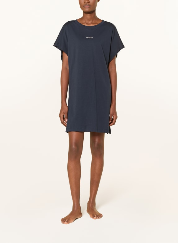 Marc O'Polo nachtjapon DONKERBLAUW / WIT