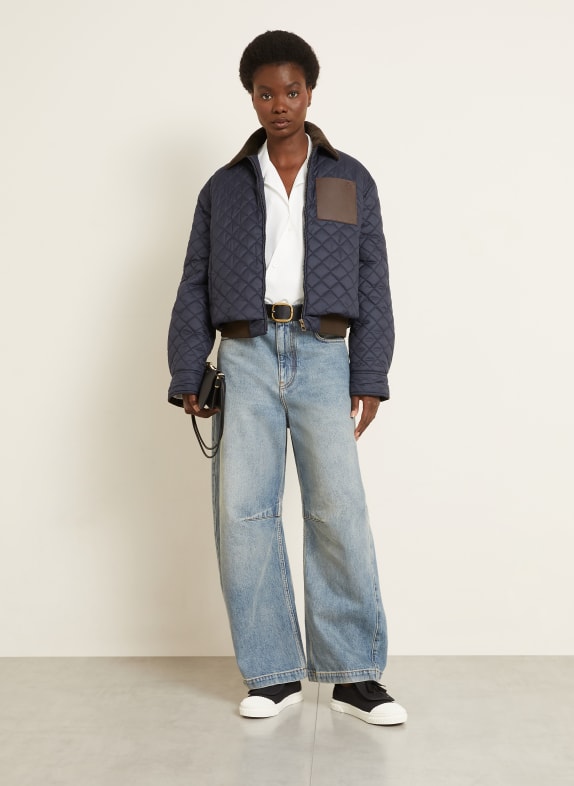 LOEWE gewatteerde jas DONKERBLAUW / MARRON FONCÉ