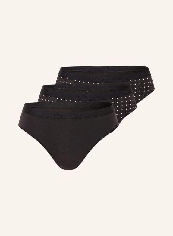 Marc O'Polo Set van 3 slips ZWART / WIT