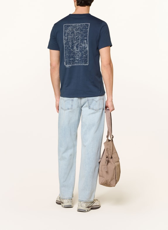 odlo T-shirt COTTON BLEND UNLIMITED DONKERBLAUW
