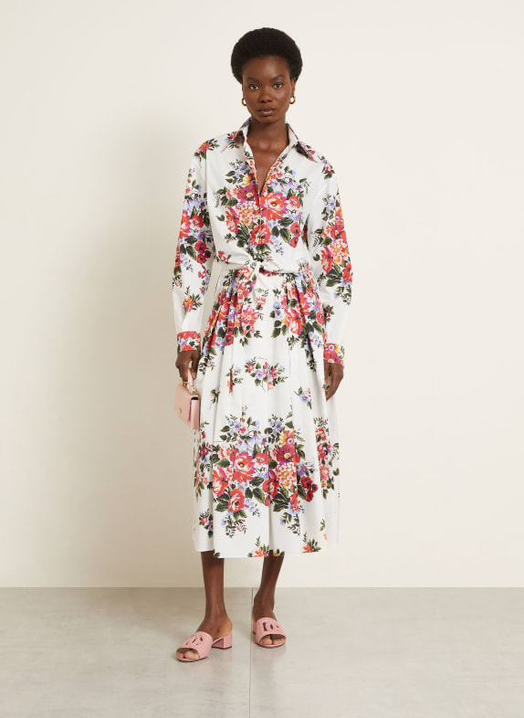 DOLCE & GABBANA overhemdblouse WIT / ROOD / DONKERGROEN