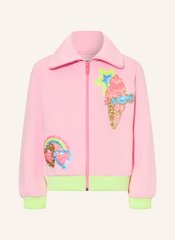 Billieblush Veste sweat à paillettes ROSE FUCHSIA / VERT FLUO / BLEU