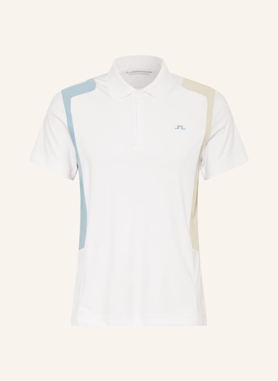 J.LINDEBERG Polo fonctionnel BLANC / BEIGE / BLEU CLAIR