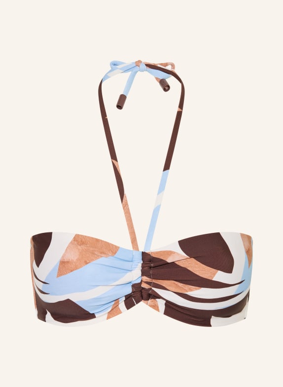 Marc O'Polo Bandeau-bikinitop WIT / MARRON FONCÉ / LICHTBLAUW