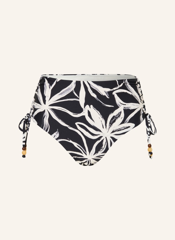 Marc O'Polo Bikinibroekje met hoge taille en sierparels ZWART / WIT