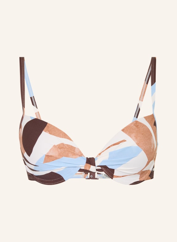 Marc O'Polo Bikini-top met beugels WIT / MARRON FONCÉ / LICHTBLAUW