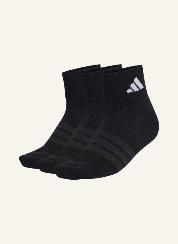 adidas 3er-Pack Sportsocken CUSHIONED SPORTSWEAR ANKLE SCHWARZ / WEISS