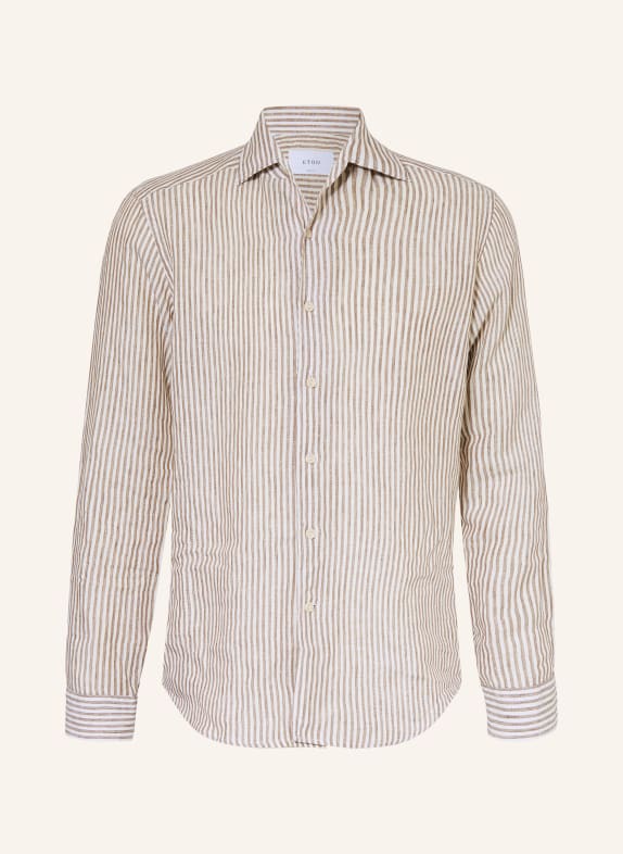 ETON Chemise en lin coupe classique BEIGE / BLANC