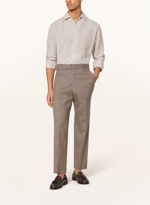 ETON Linnen overhemd Regular Fit BEIGE / WIT