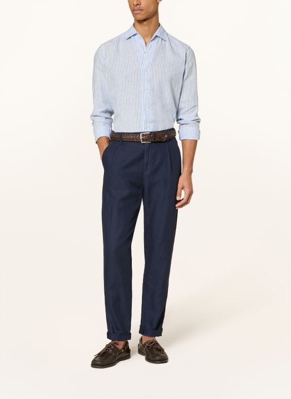 ETON Linnen overhemd Regular Fit BLAUW / WIT