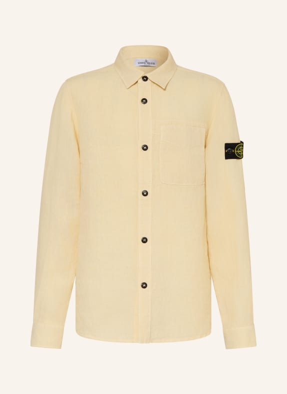 STONE ISLAND JUNIOR linen shirt BEIGE / YELLOW / BLACK