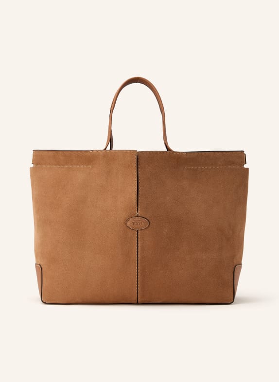 TOD'S Shopper mit Pouch COGNAC / GOLD