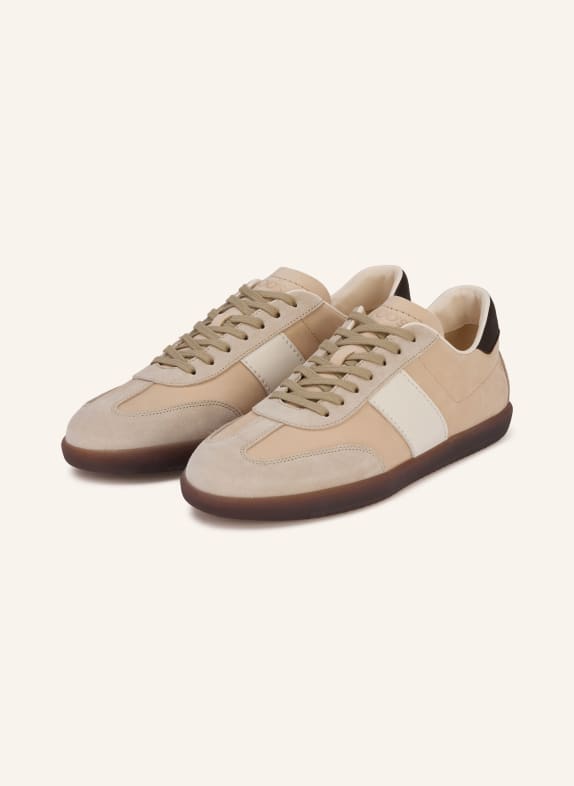TOD'S baskets BEIGE / MARRON FONCÉ / BLANC