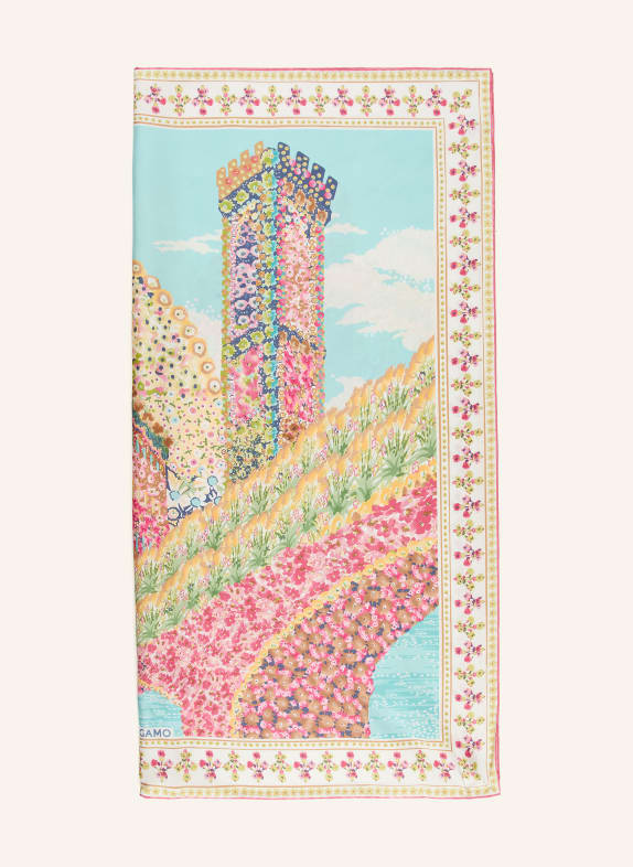 FERRAGAMO Seidentuch CREME / PINK / BLAU