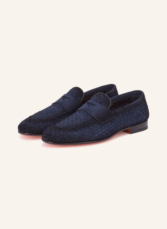 Santoni pennyloafer DONKERBLAUW