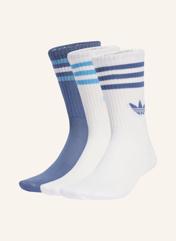 adidas Originals 3-pack sokken 3-STREIFEN CREW WIT / BLAUWGRIJS