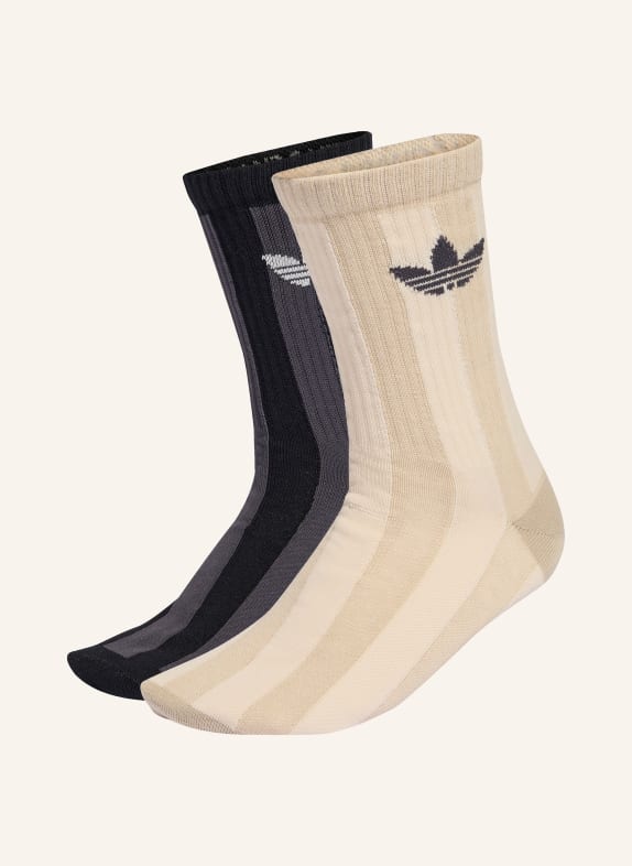 adidas Originals 2er-Pack Socken STRIPED CREW BEIGE / GRAU / SCHWARZ