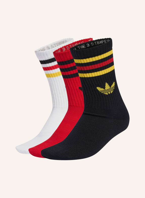 adidas Originals Set van 3 sokken 3 STREPEN CREW WIT / ROOD / ZWART