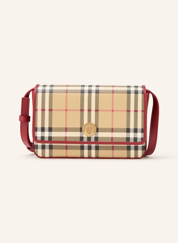 BURBERRY Schoudertas HAMPSHIRE BEIGE / DONKERROOD / ZWART