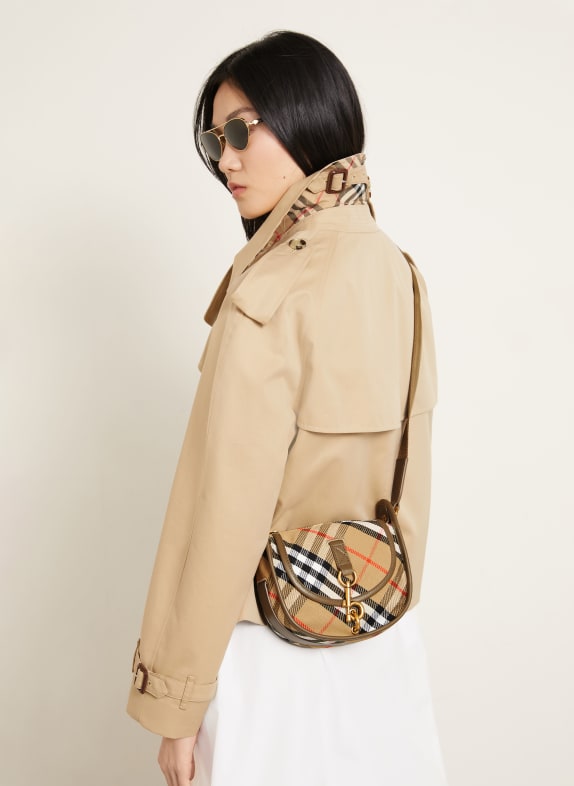 BURBERRY Schoudertas MESSENGER B CLIP SMALL BEIGE / ROOD / ZWART