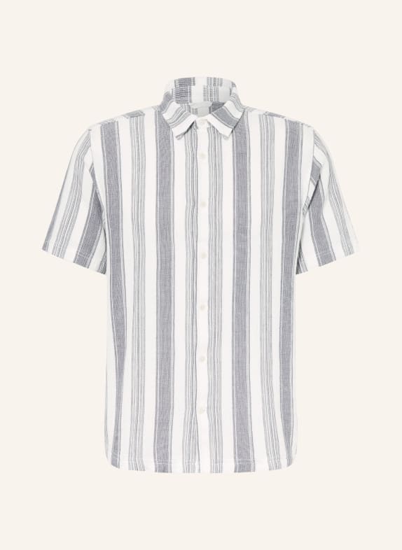 KnowledgeCotton Apparel Koszula z krótkim rękawem BIAŁY / NIEBIESKI