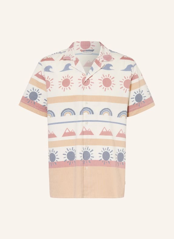 KnowledgeCotton Apparel Resorthemd Comfort Fit BEIGE / HELLROT / BLAU